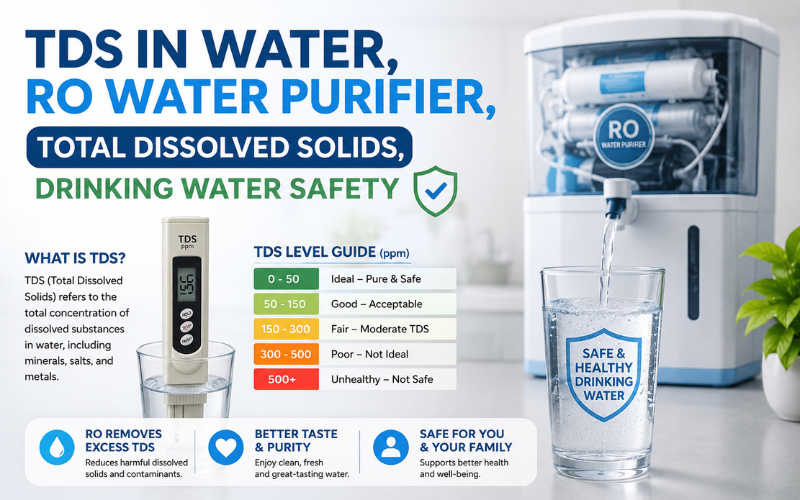 TDS in water, RO water purifier, total dissolved solids, drinking water safety
